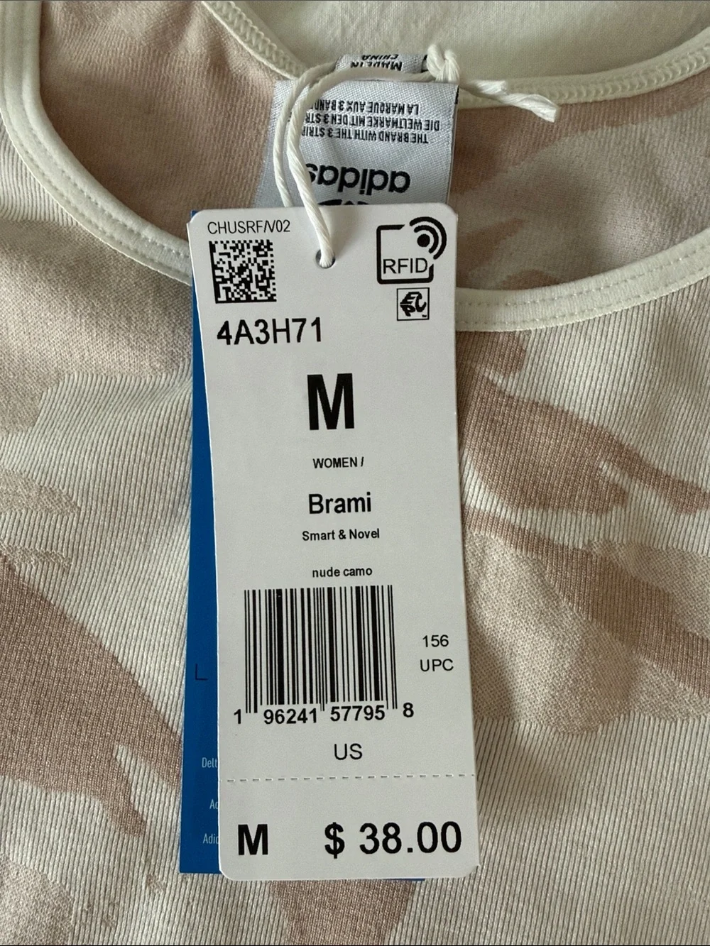 Adidas Camo Crop Tank and Coral Sports Bra - Picture 4 of 5